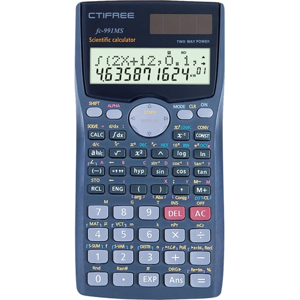 CTIFREE FC-991 MS tudományos számológép, 80x155mm, dual power, 2 év garancia #1