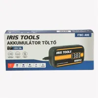 IRIS TOOLS ITBC-400 Akkumulátor töltő digitális kijelzővel,12V 2A, AGM, GEL, Lead acid battery #2
