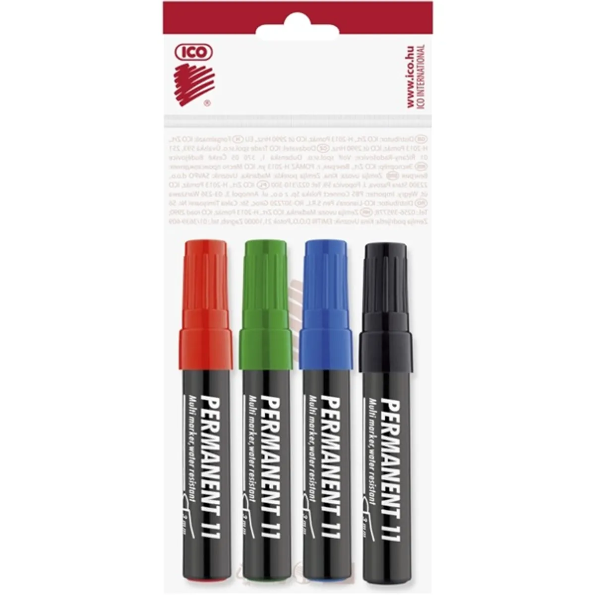 ICO Permanent 11 4 db-os vegyes színes marker #1