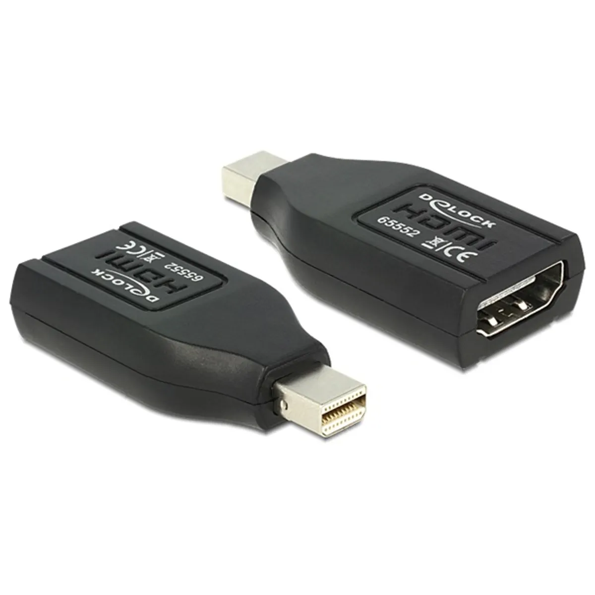 Delock 65552 fekete adapter mini displayport apa > HDMI anya #1