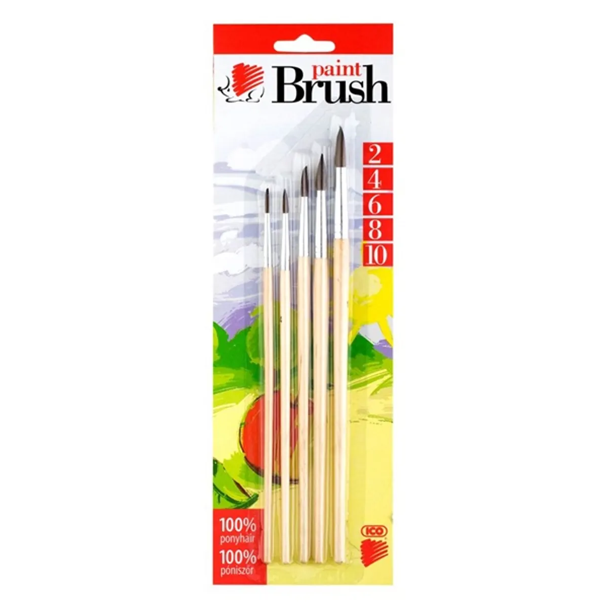 ICO Süni 2/4/6/8/10 natúr fanyelű 5db-os ecsetkészlet #1