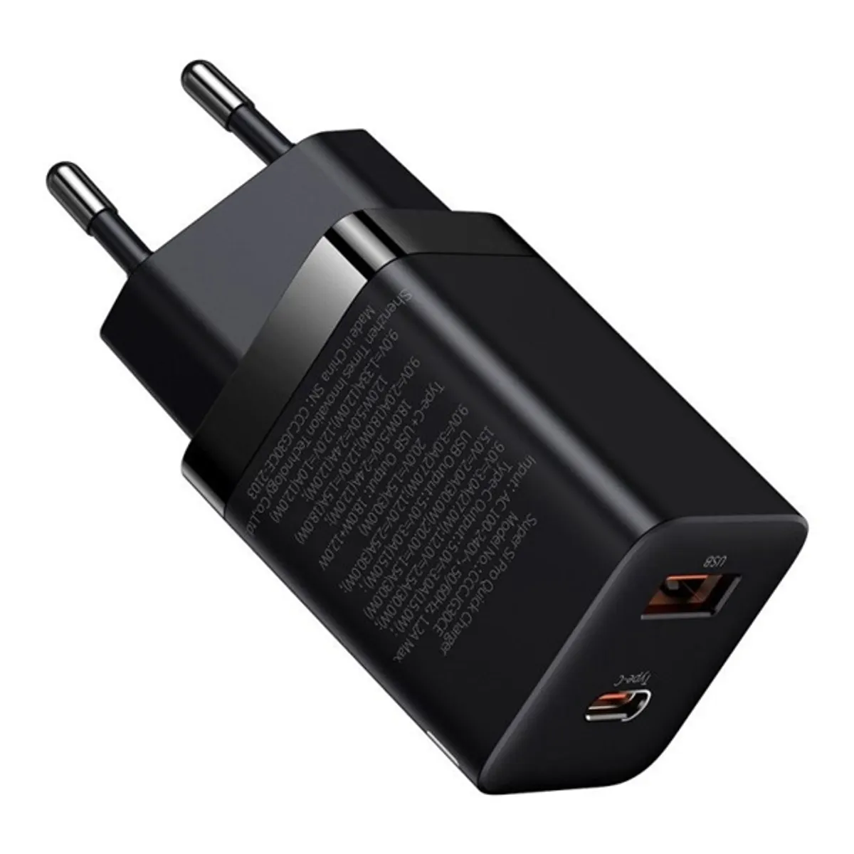 Baseus CCSUPP-E01 Super Si Pro 30W USB/USB C fekete gyorstöltő #3