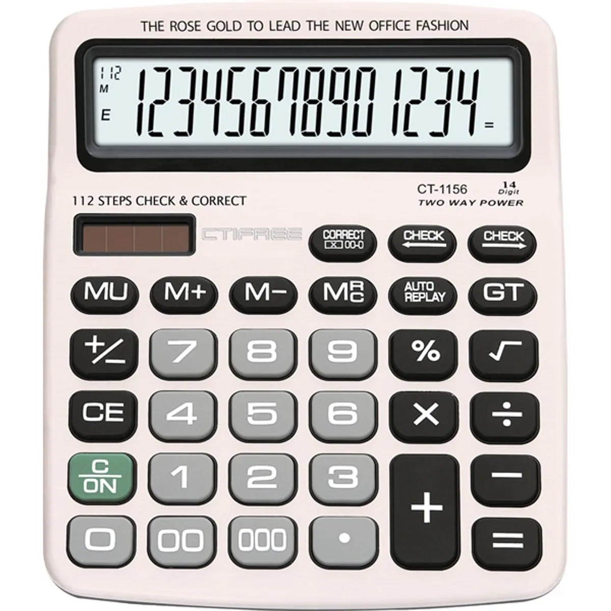 CTIFREE CT-1156 számológép, 155x195mm, 14 számjegy, dual power, 2 év garancia #1