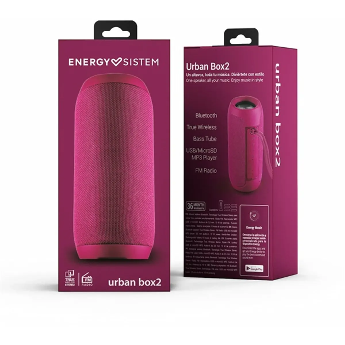 Energy Sistem EN 449347 Urban Box 2 Magenta Bluetooth hangszóró #4