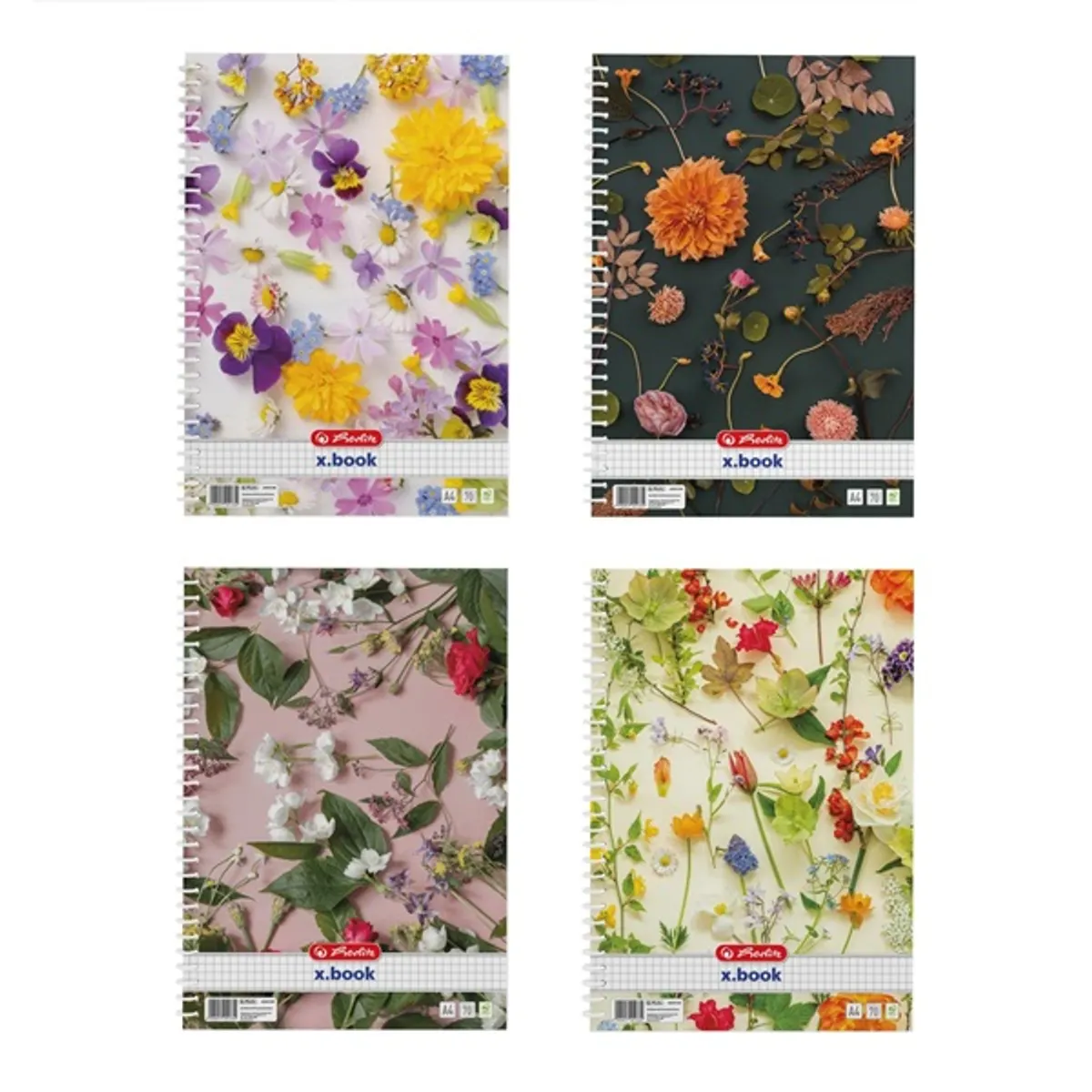 Herlitz Flower II A4 70 lap kockás spirálfüzet #1