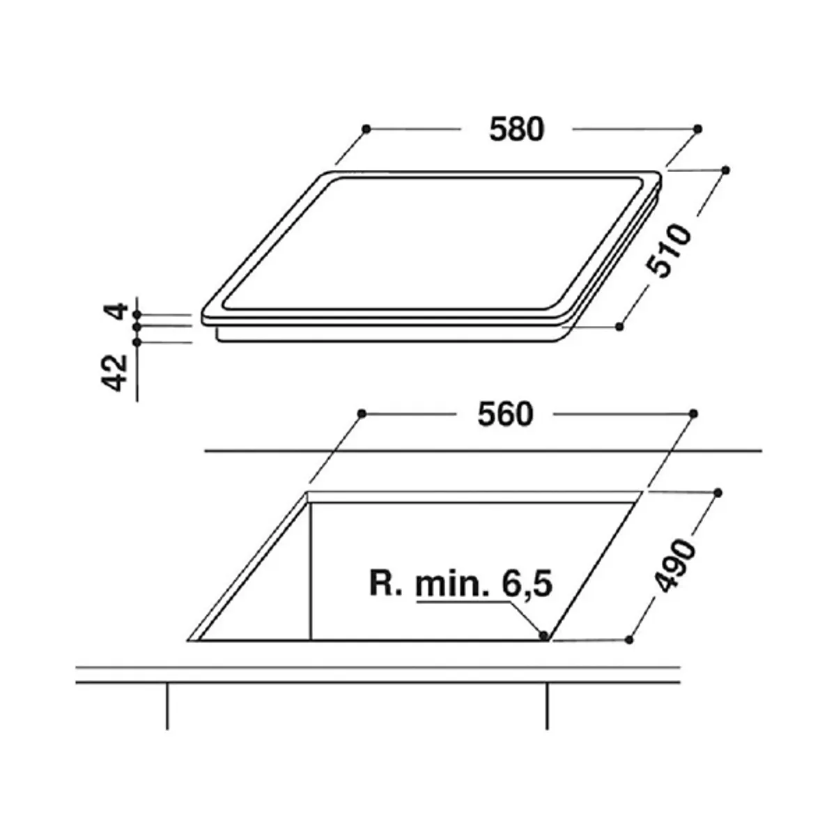 Whirlpool AKT 8601 IX fekete, beépíthető, elektromos üvegkerámia, főzőzóna: 4, beépíthető méret: 56cm, főzőlap #2