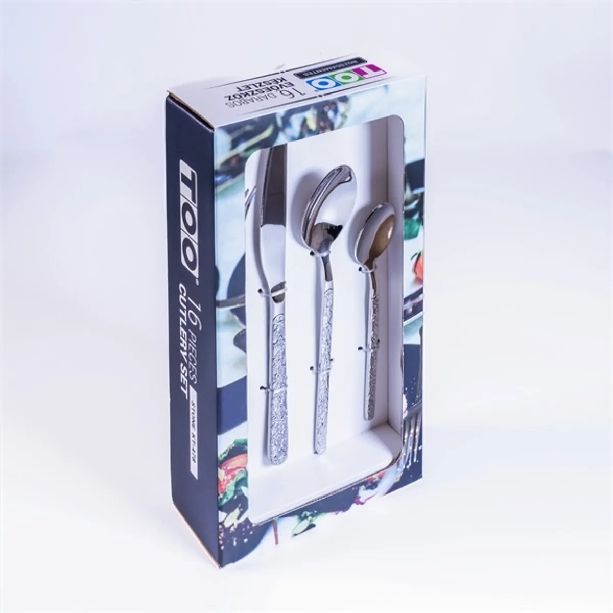 TOO KT-478 Stone 16 db-os ezüst evőeszköz készlet #2