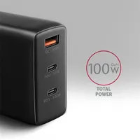 AXAGON ACU-DPQ100 3x port (USB + dual USB-C), PD3.0/QC4+/PPS/Apple 100W fekete GaN töltő #3