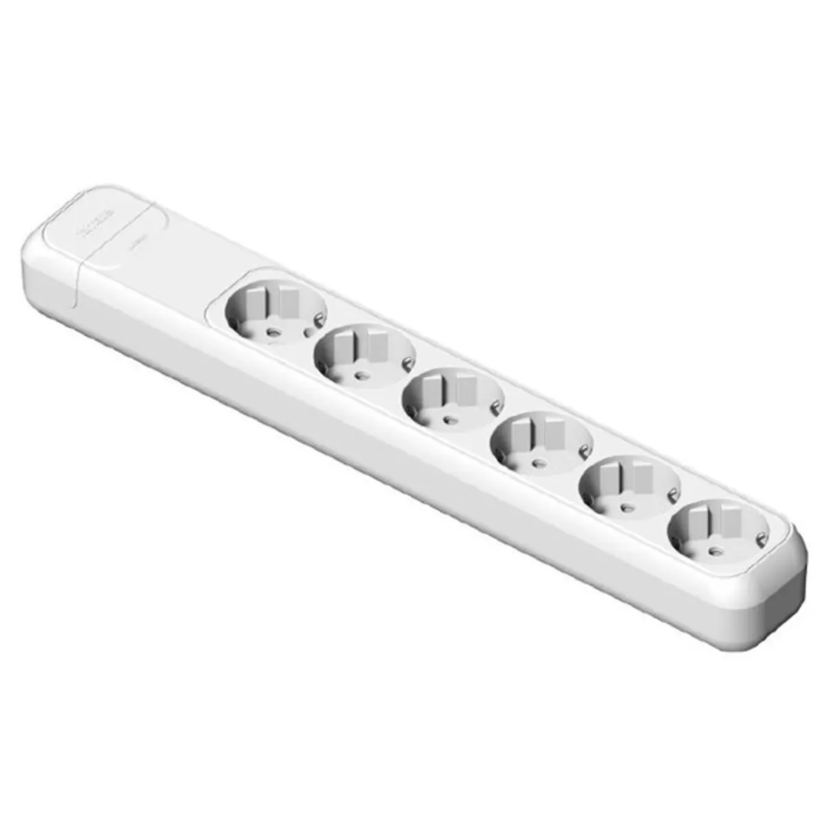 FAMATEL 2507 /hosszanti/ fehér 16A-250V hatos földelt szerelhető elosztó #1