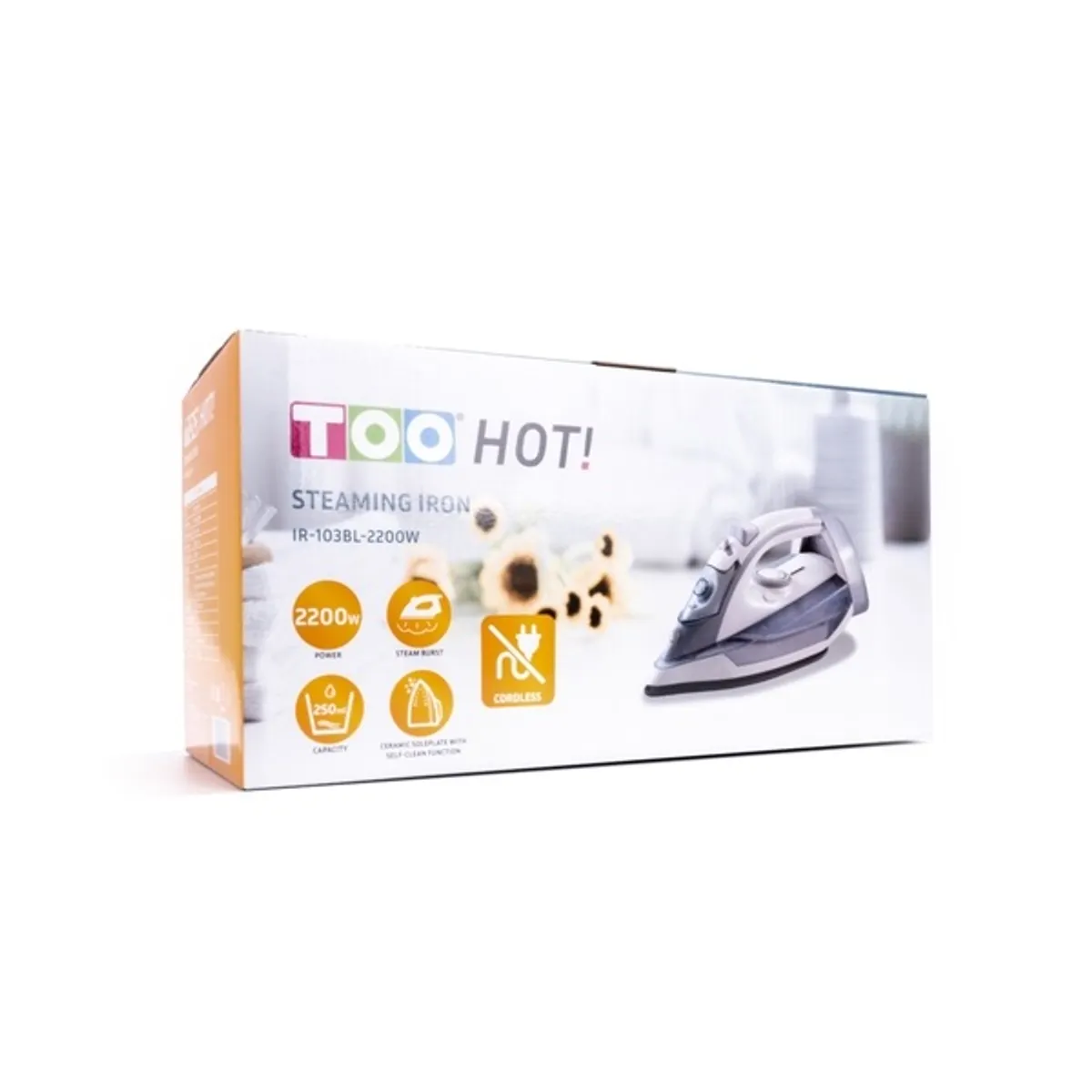 TOO IR-103BL-2200W kék-fehér vezeték nélküli gőzölős vasaló #4