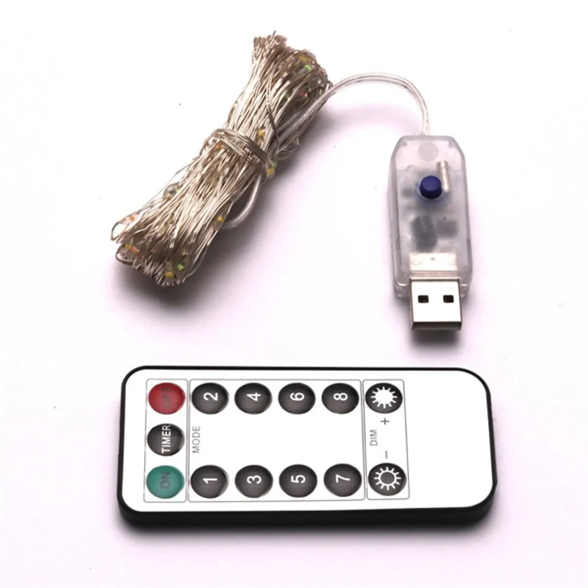 Iris 8 programos 10m/távirányítós/több színű/100db LED-es/USB-s fényfüzér, fénydekoráció #2