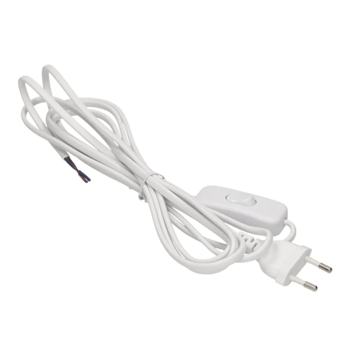 Anco 321333 H03VV H2-F 2,5A 250V 2X0,75mm2 2m fehér vezeték zsinórközi kapcsolóval #1