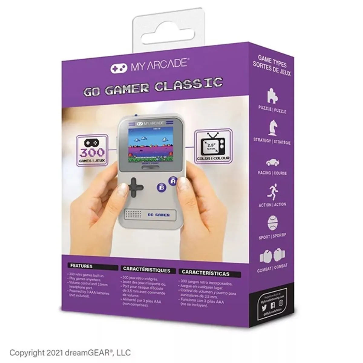 My Arcade DGUN-3910 Go Gamer Classic 300in1 szürke-lila hordozható kézikonzol #4