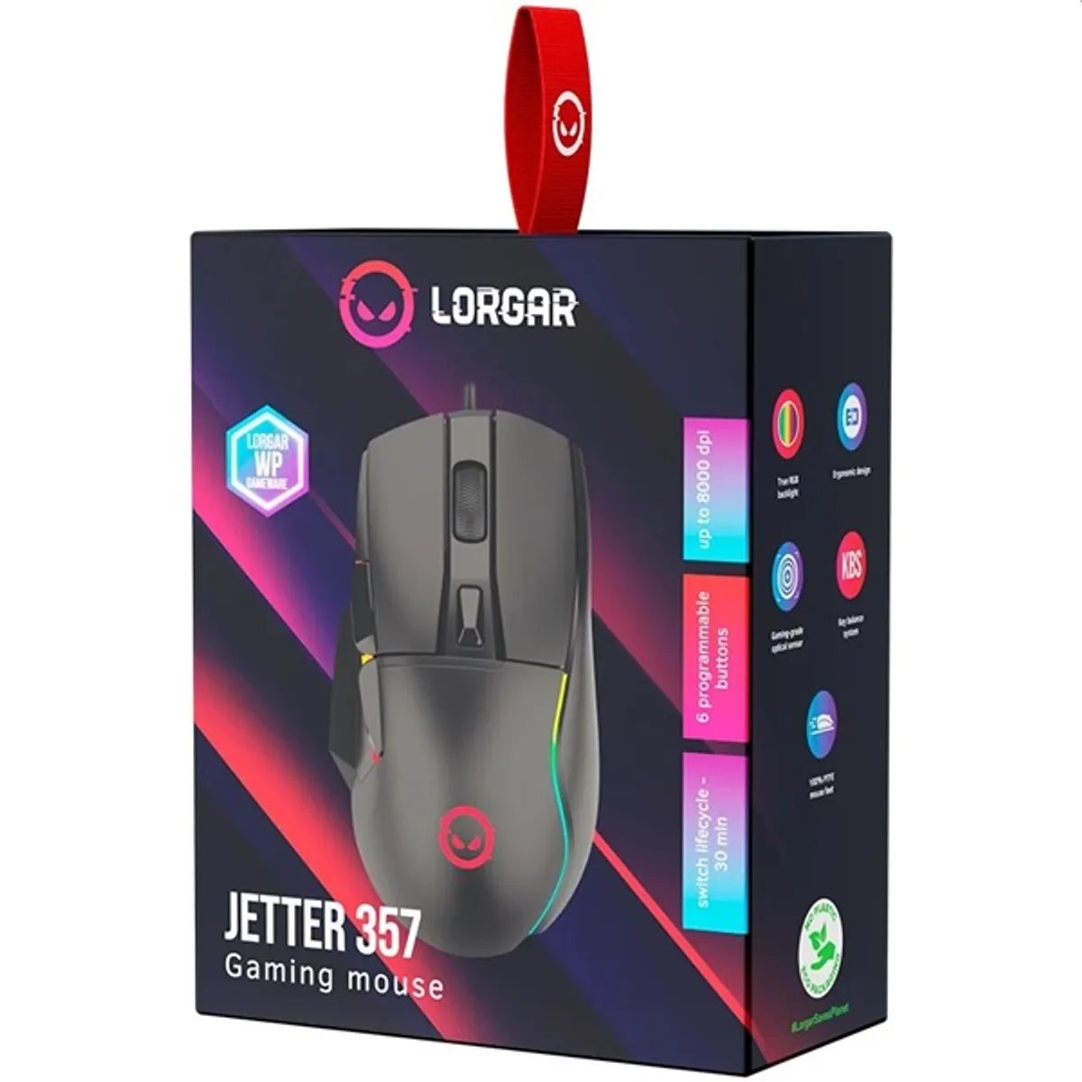Lorgar Jetter 357 RGB fekete gamer egér #7