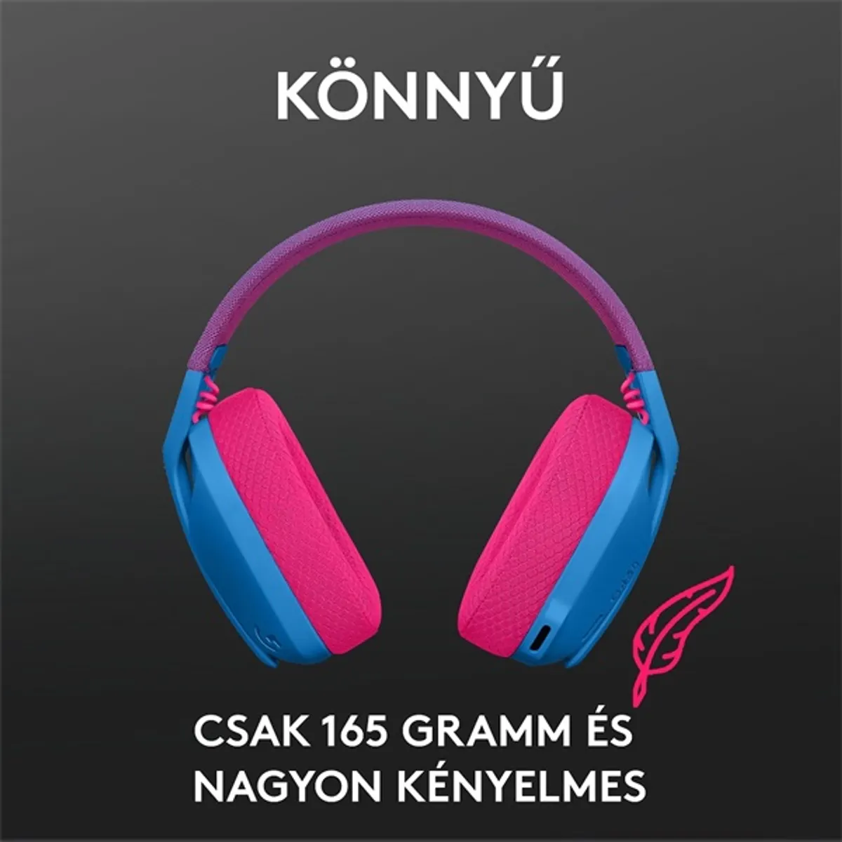Logitech G435 Lightspeed Wireless kék gamer headset #5