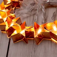 Iris Csillag+szív alakú fém/4m/meleg fehér/20db LED-es/USB-s fényfüzér, fénydekoráció #5