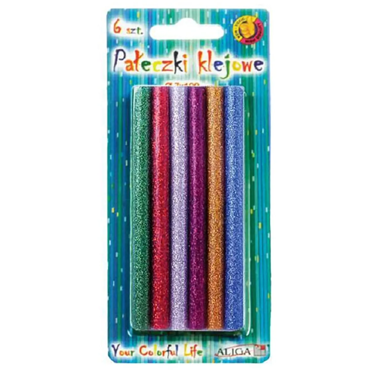 Aliga 6db-os 7mm vegyes glitteres ragasztórúd #1