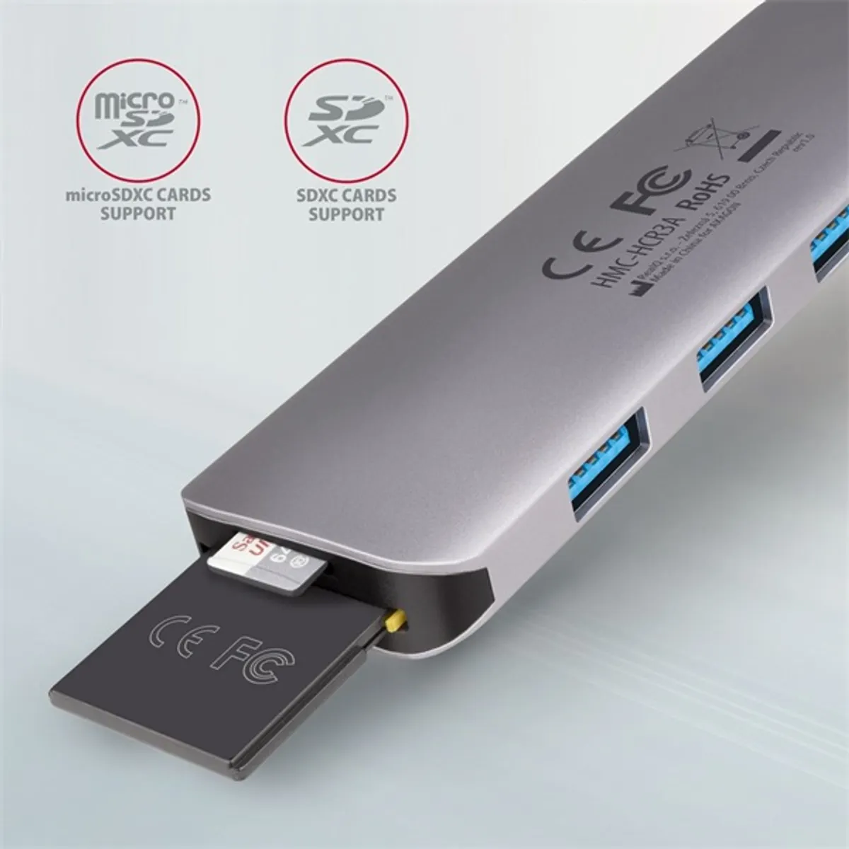 Axagon HMC-HCR3A SuperSpeed USB-C COMBO 5in1 HUB #3