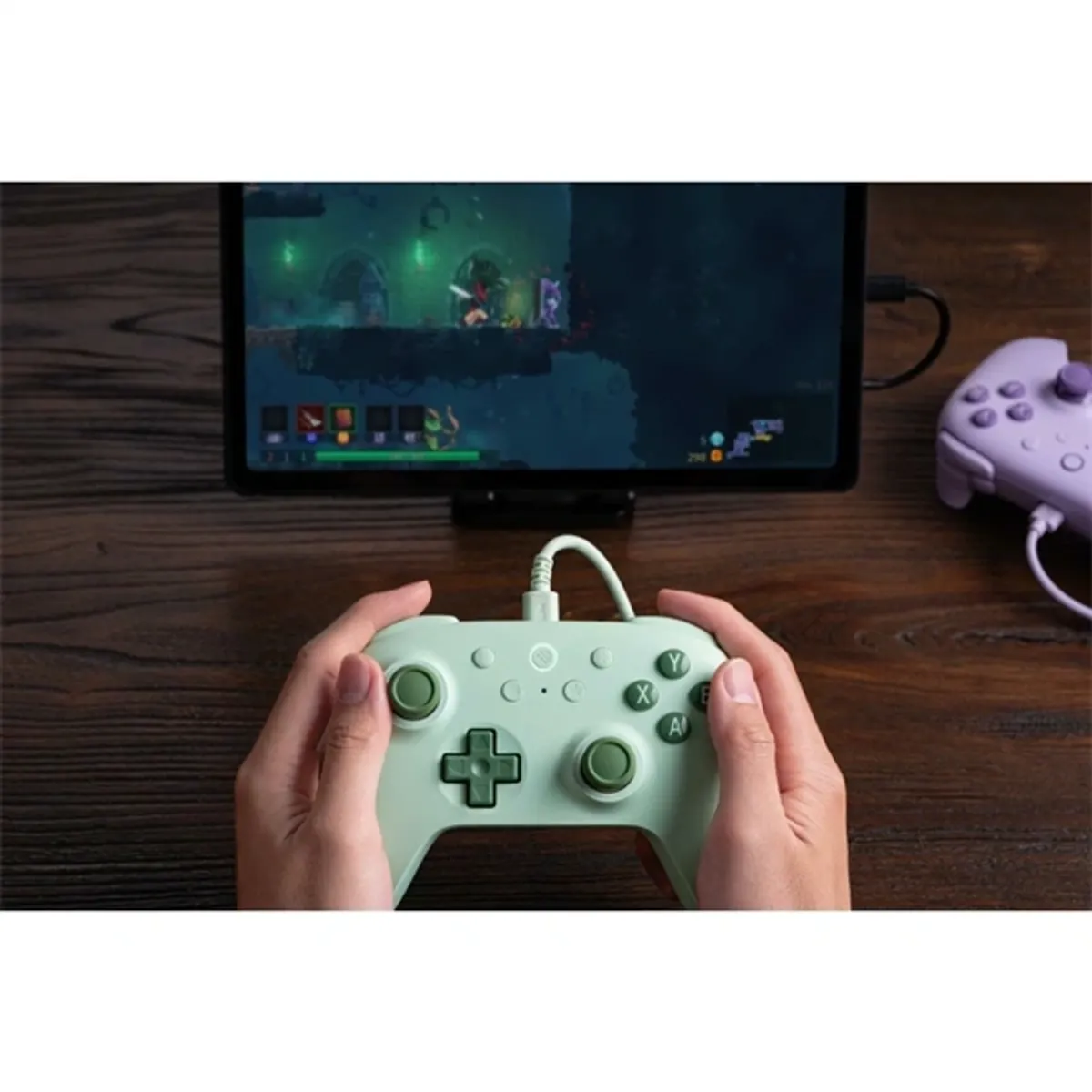 8BitDo Ultimate 2C Wired, PC (Windows), Mobil (Android), 1000Hz, Hall-Effect, zöld vezetékes kontroller #5