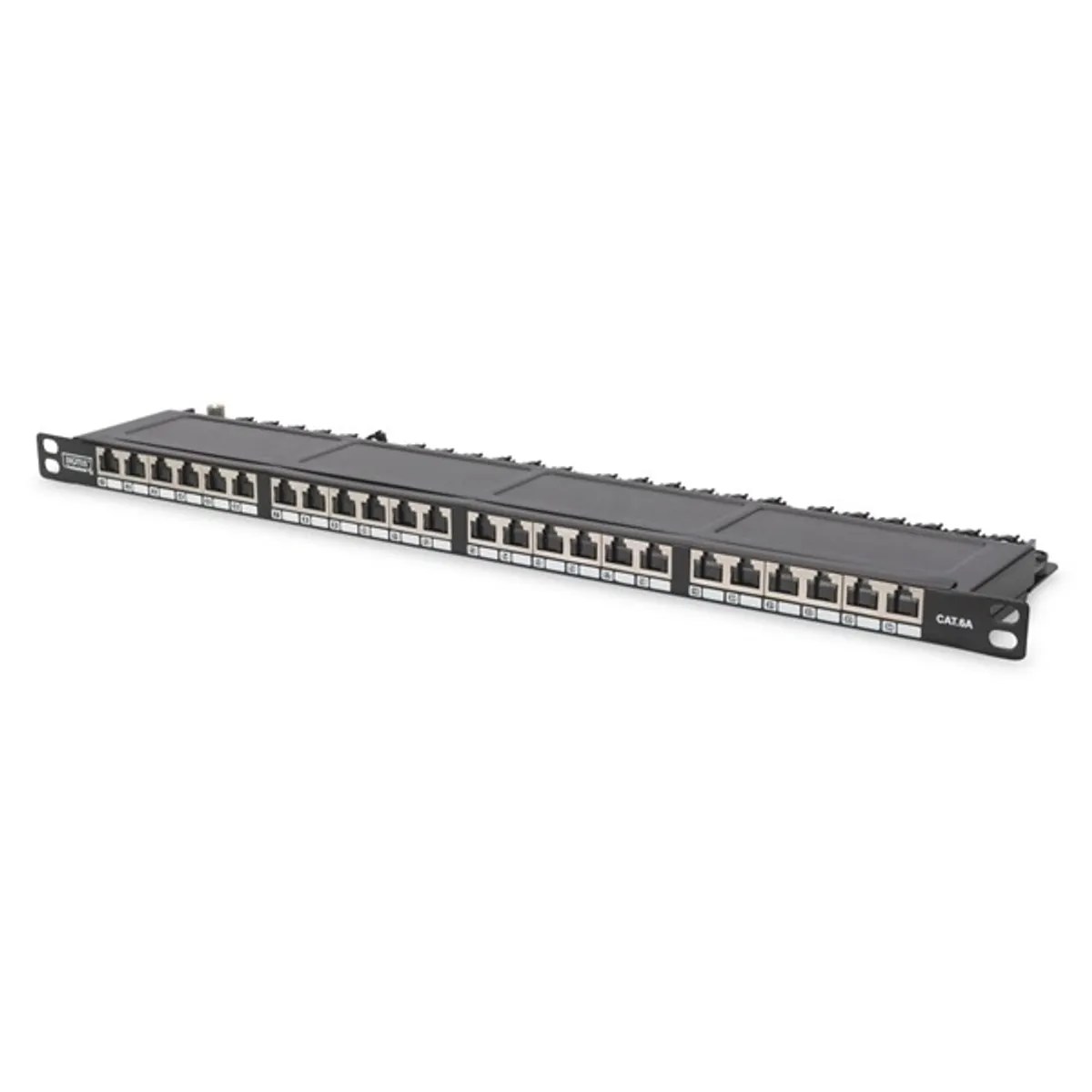 DIGITUS 19" 0,5U 24port Cat.6 HD kompakt fekete árnyékolt Patch Panel #1