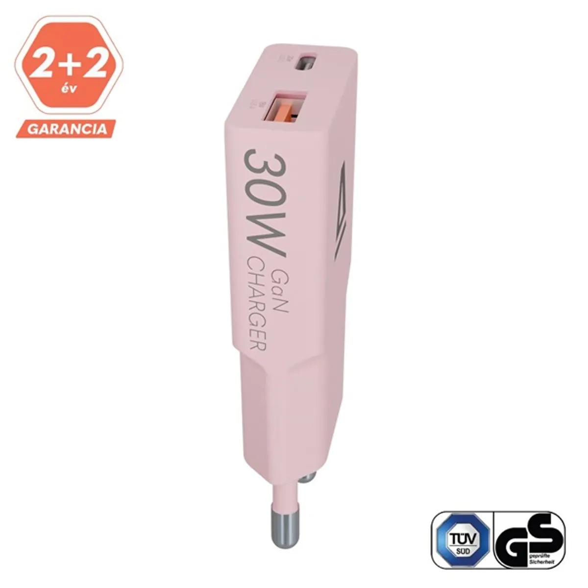 AVAX CH641P NANO SLIM 30W USB-C (PD3.0)+USB-A (QC3.0) pink hálózati töltő #3