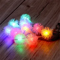 Zúzmara alakú 3cm/1,5m/több színű/10db LED-es/2xAA elemes fényfüzér, fénydekoráció #4