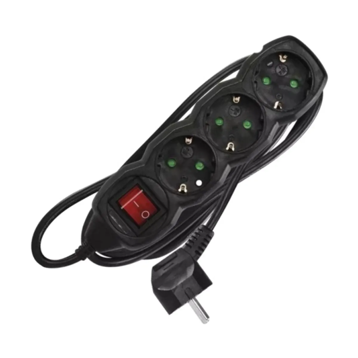 EMOS PC1321R 3 aljzat 1,5méter 1,5mm2 kapcsolós fekete hosszabbító #1