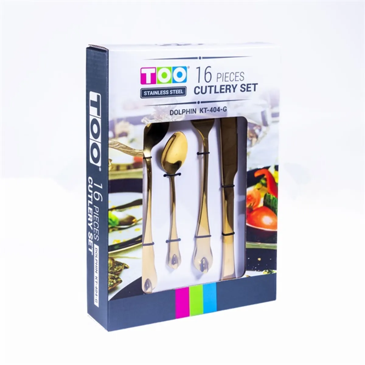 TOO KT-404 G Dolphin 16 db-os arany evőeszköz készlet #3