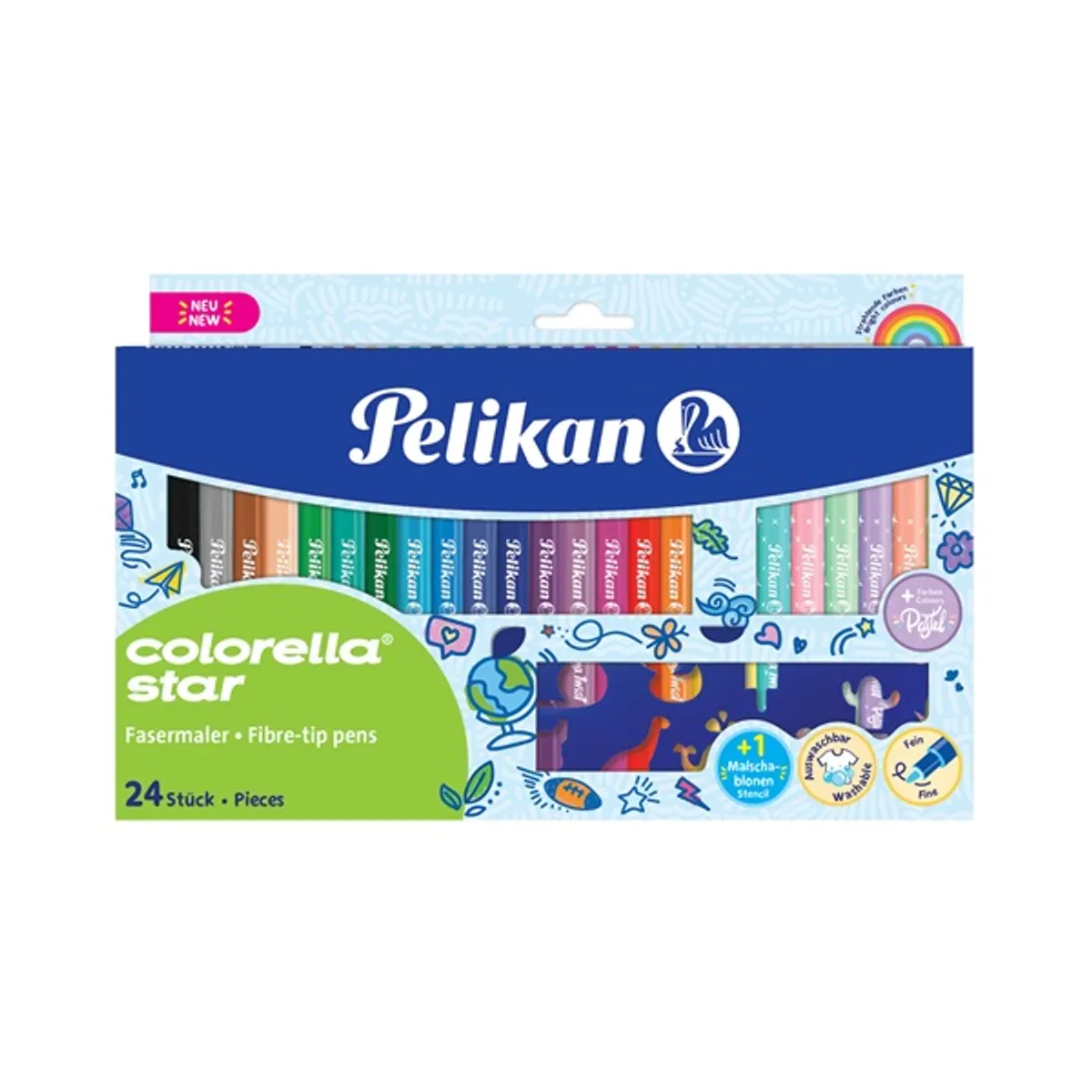 Pelikan Colorella S. C302 filctoll 24db-os (18+ 6db pasztell) + sablon #1