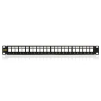 KE-Line Patch panel 1U, fekete, üres, 24 db keystone jack számára #2