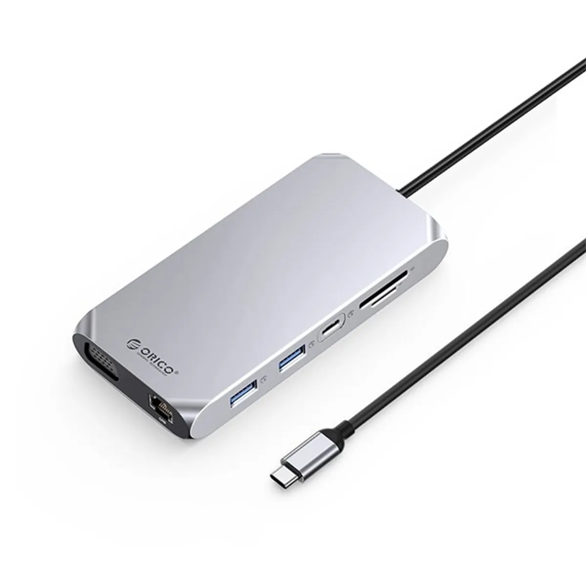 ORICO ORICO-XCR-X22-GY-BP 12in1 Type-C USB3.0 x3/USB2.0/USB3.0 type C/HDMI2.0/PD100W/TF/SD/RJ45/3.5mm dokkoló #1