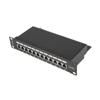 Lanberg PPF5-9012-B 10" 1U 12port Cat.5e FTP árnyékolt fekete patch panel #2