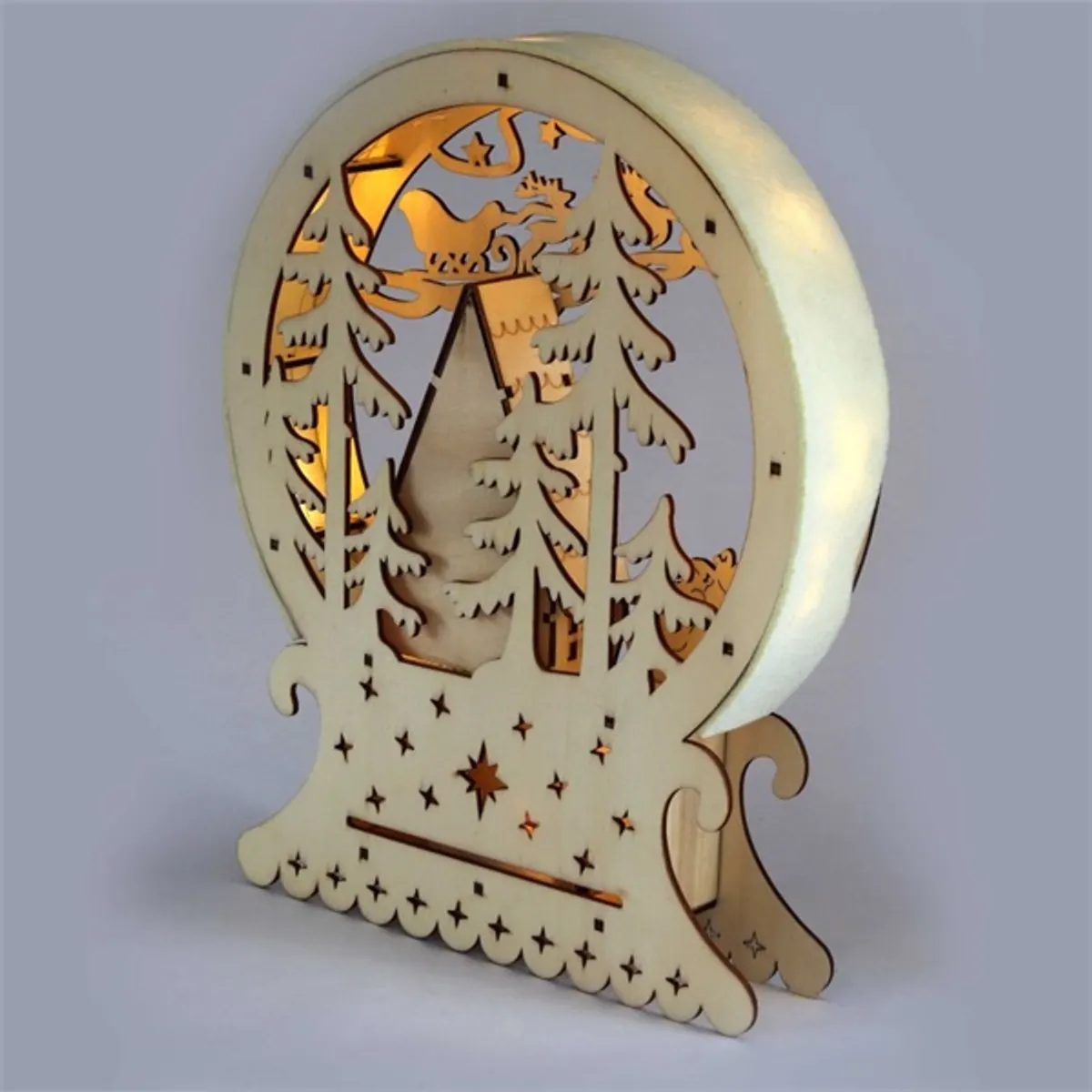 Iris Félkör keretes karácsonyi ház 23x28,5cm/meleg fehér LED-es fa fénydekoráció #1