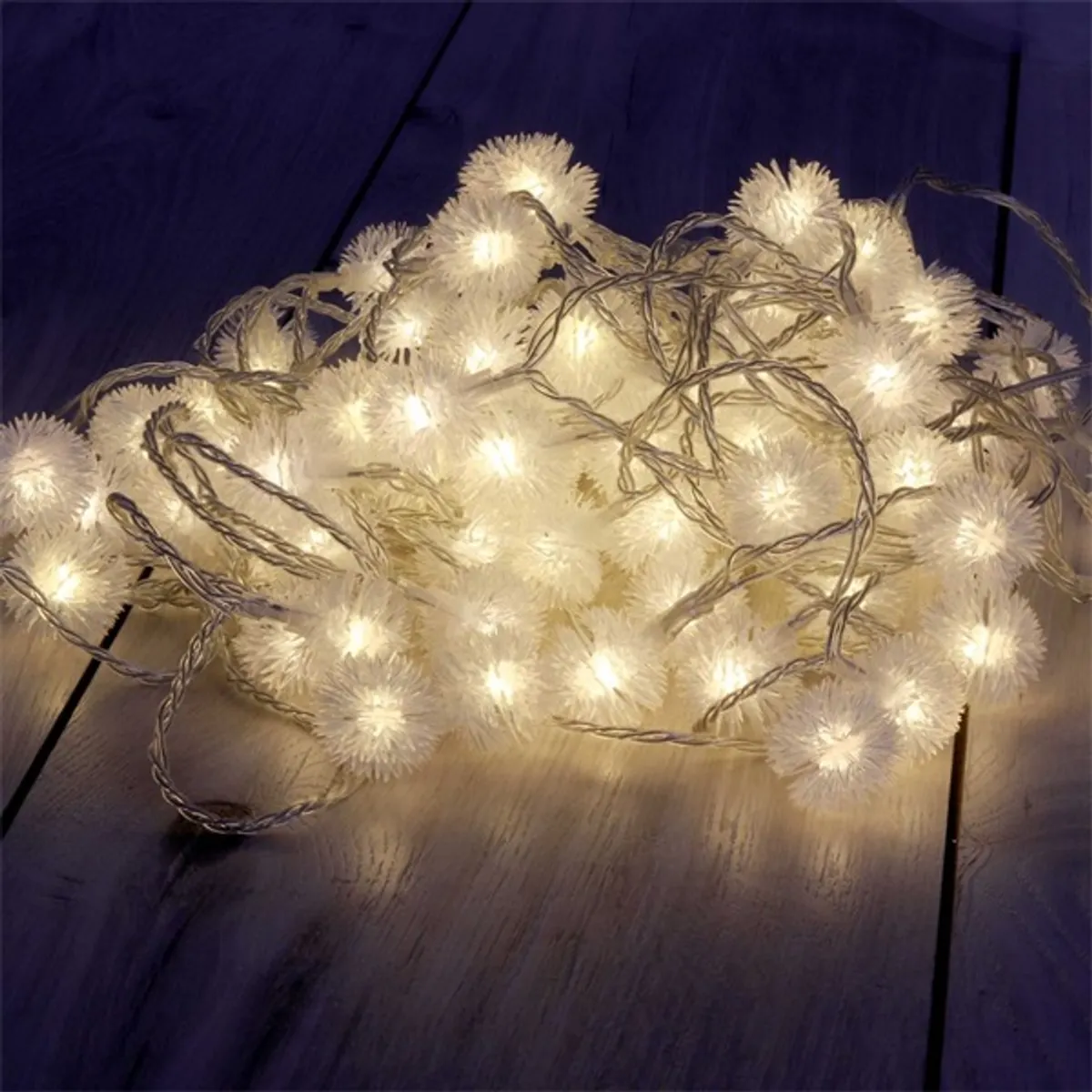 Zúzmara alakú 3cm/10m/meleg fehér/80db LED-es/USB-s fényfüzér, fénydekoráció #3