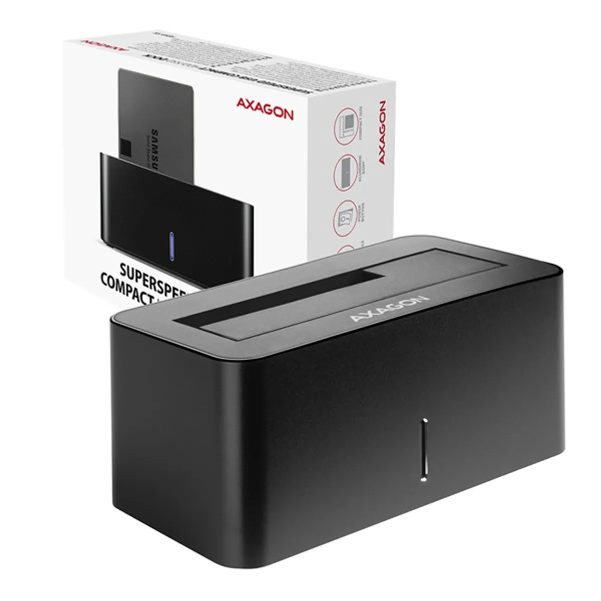 Axagon ADSA-SN USB 3.0 SATA fekete dokkoló állomás #9