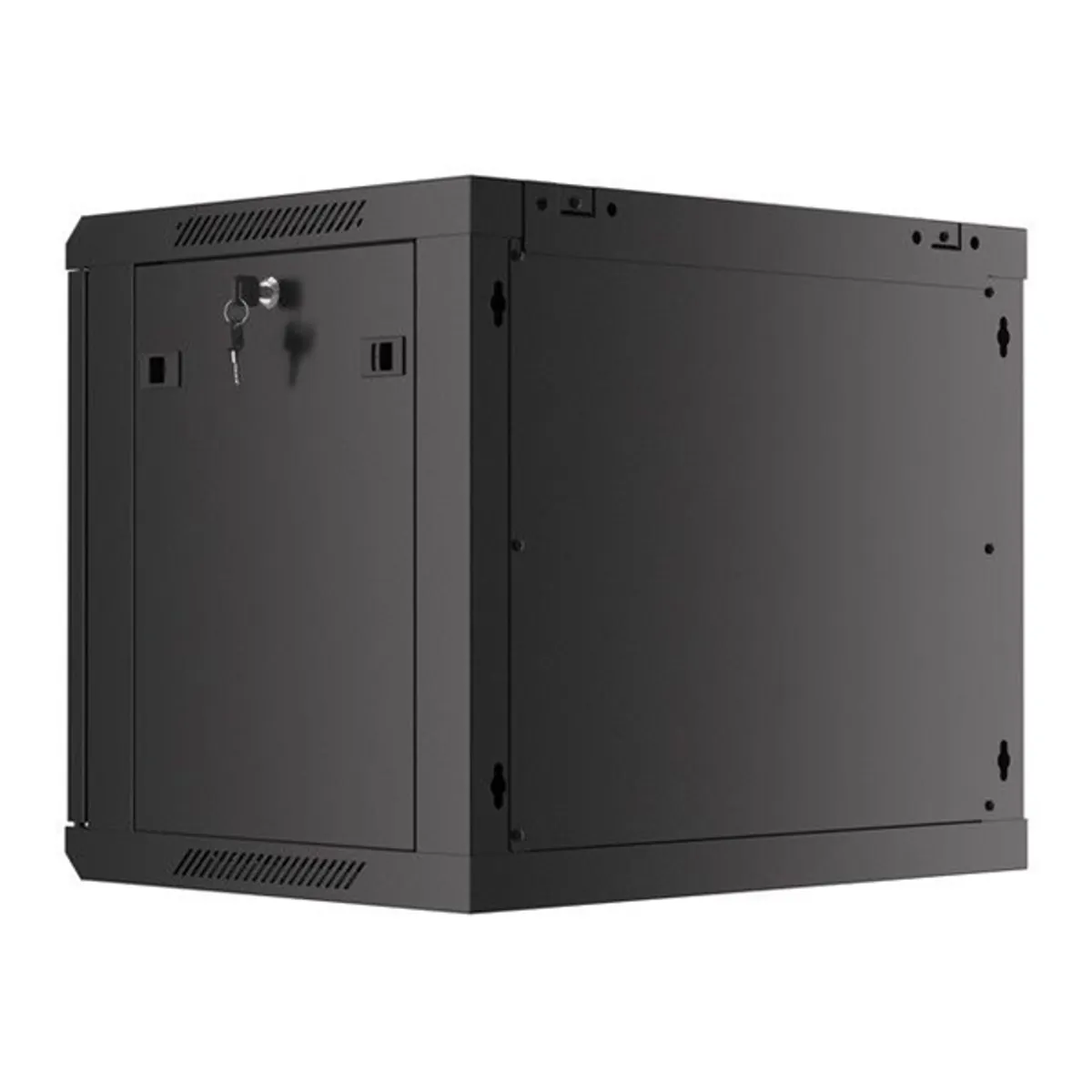 Lanberg WF01-6409-10B 19" 9U SZÉL:600mm MÉLY:450mm MAG:512mm lapraszerelt üvegajtós fekete fali rack szekrény #8