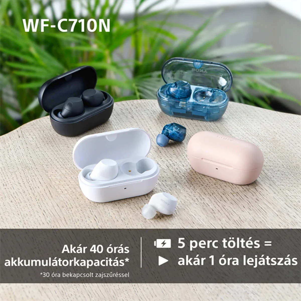 Sony WFC710 True Wireless Bluetooth zajszűrős rózsaszín fülhallgató #9