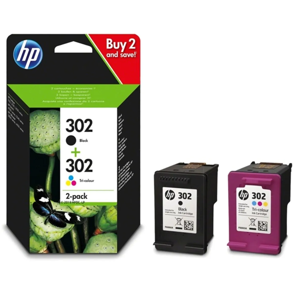 HP X4D37AE 302 tri-color és fekete tintapatron csomag #2