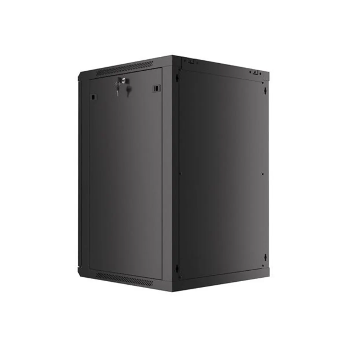 Lanberg WF01-6618-10B 19" 18U SZÉL:600mm MÉLY:600mm MAG:907mm lapraszerelt üvegajtós fekete fali rack szekrény #8