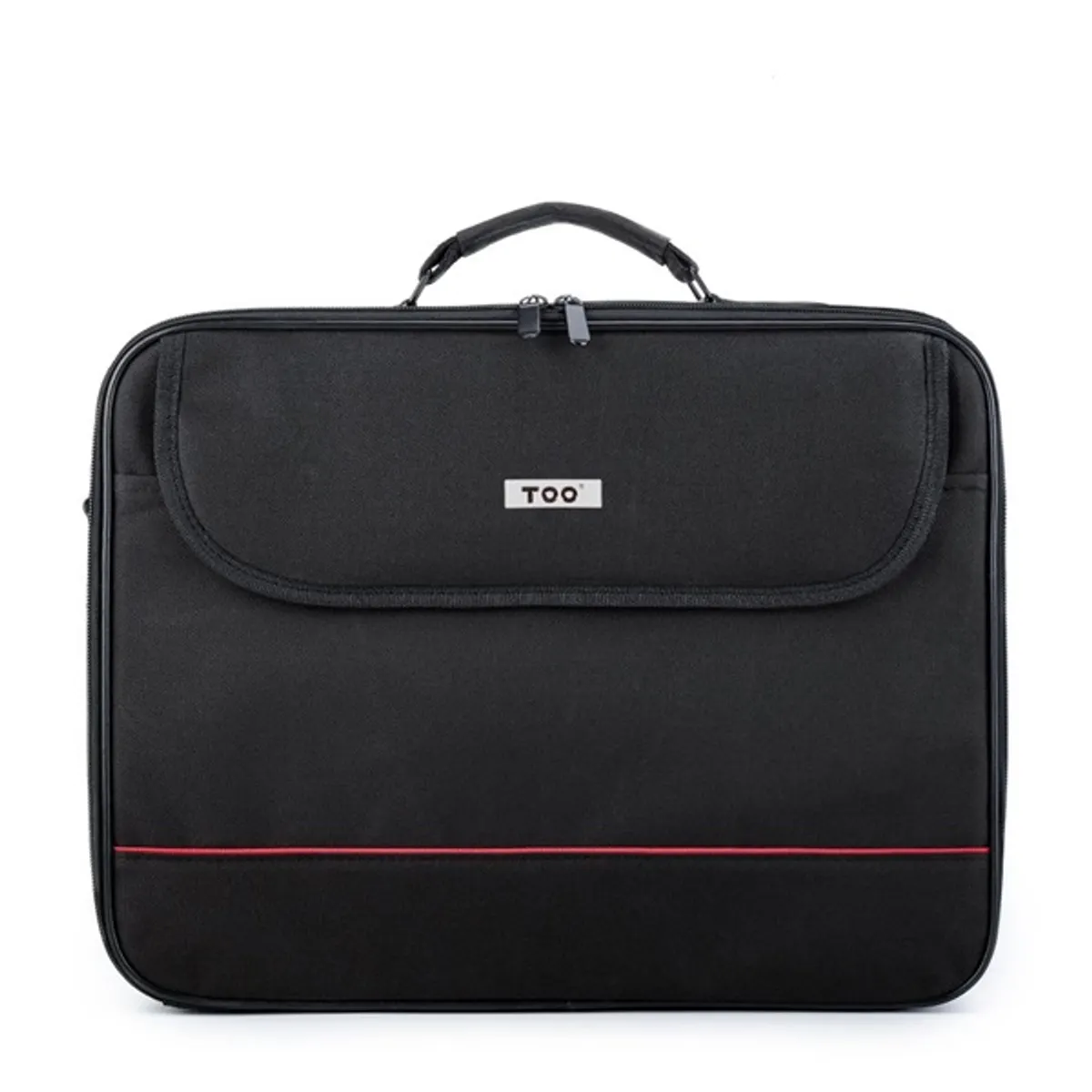 TOO 15,6" fekete notebook táska piros dekor csíkkal #1