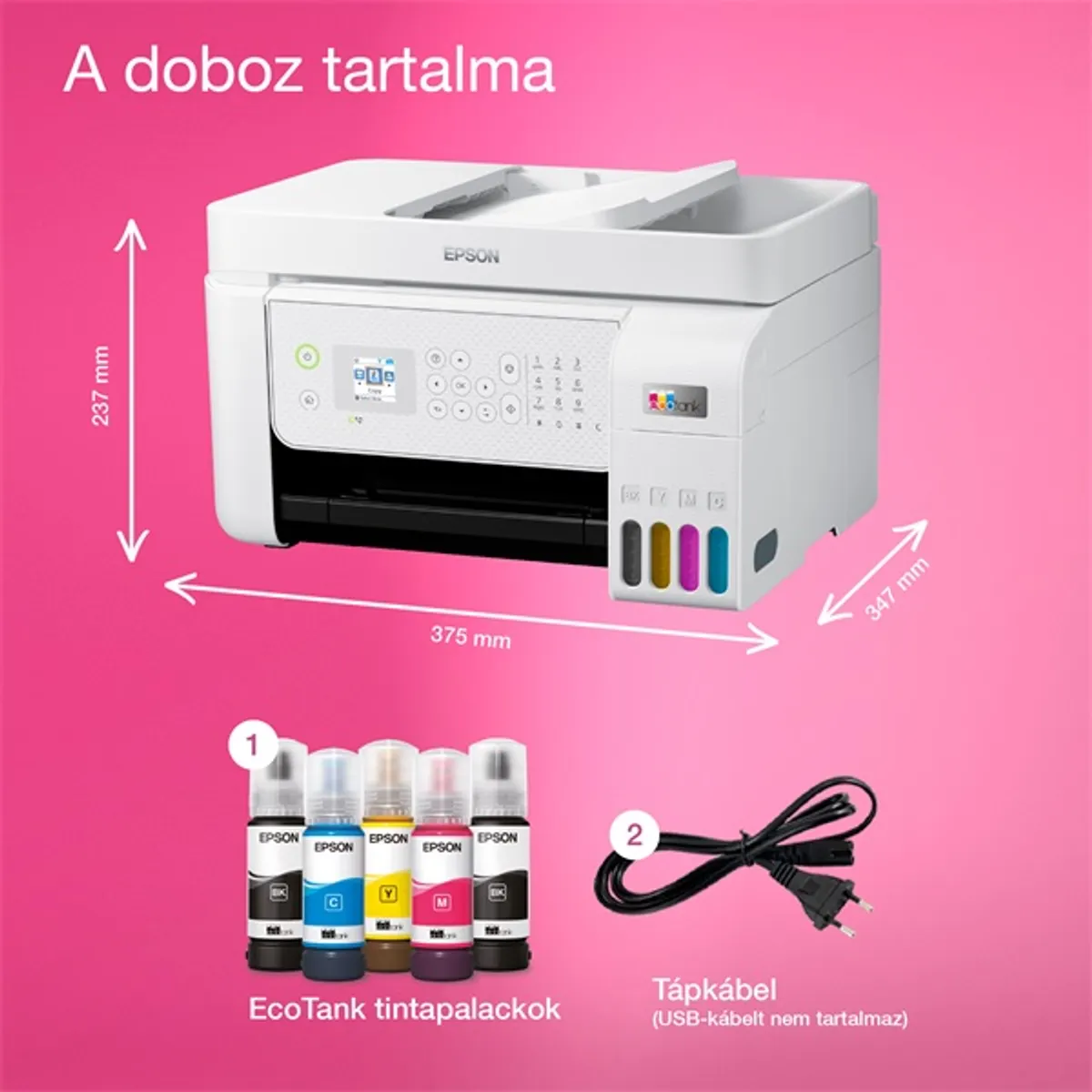 Epson EcoTank L5316 színes nyomtató MFP, WiFi/LAN, 8100/6500 oldal tinta a dobozban #5