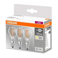 Osram Base átlátszó üveg búra/4W/470lm/2700K/E14 LED kisgömb izzó 3 db #2