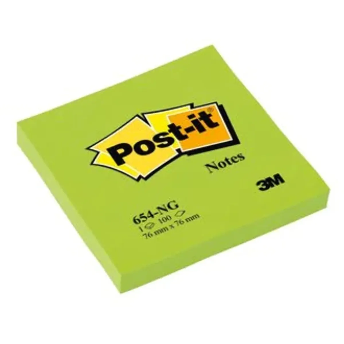 Post-it 76x76mm 100lap neon zöld jegyzettömb #1