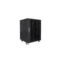 Lanberg FF01-6615-12B 19" 15U SZÉL:600mm MÉLY:600mm MAG:848mm lapraszerelt üvegajtós fekete rack szekrény #2