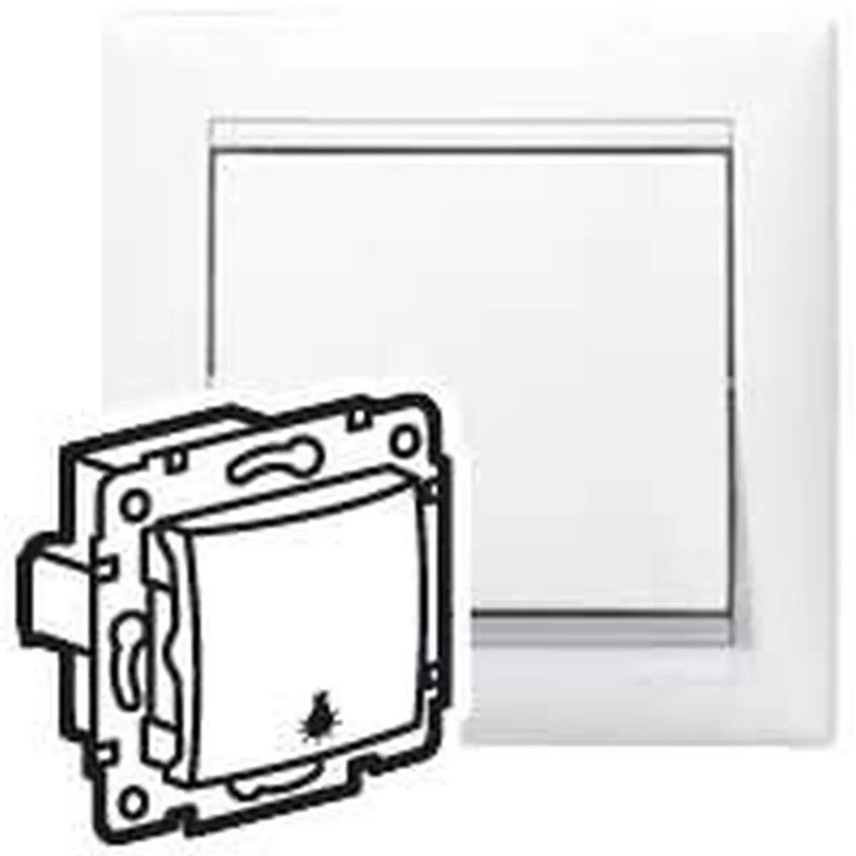 Legrand 774412 Valena lámpajellel fehér egypólusú nyomó #1