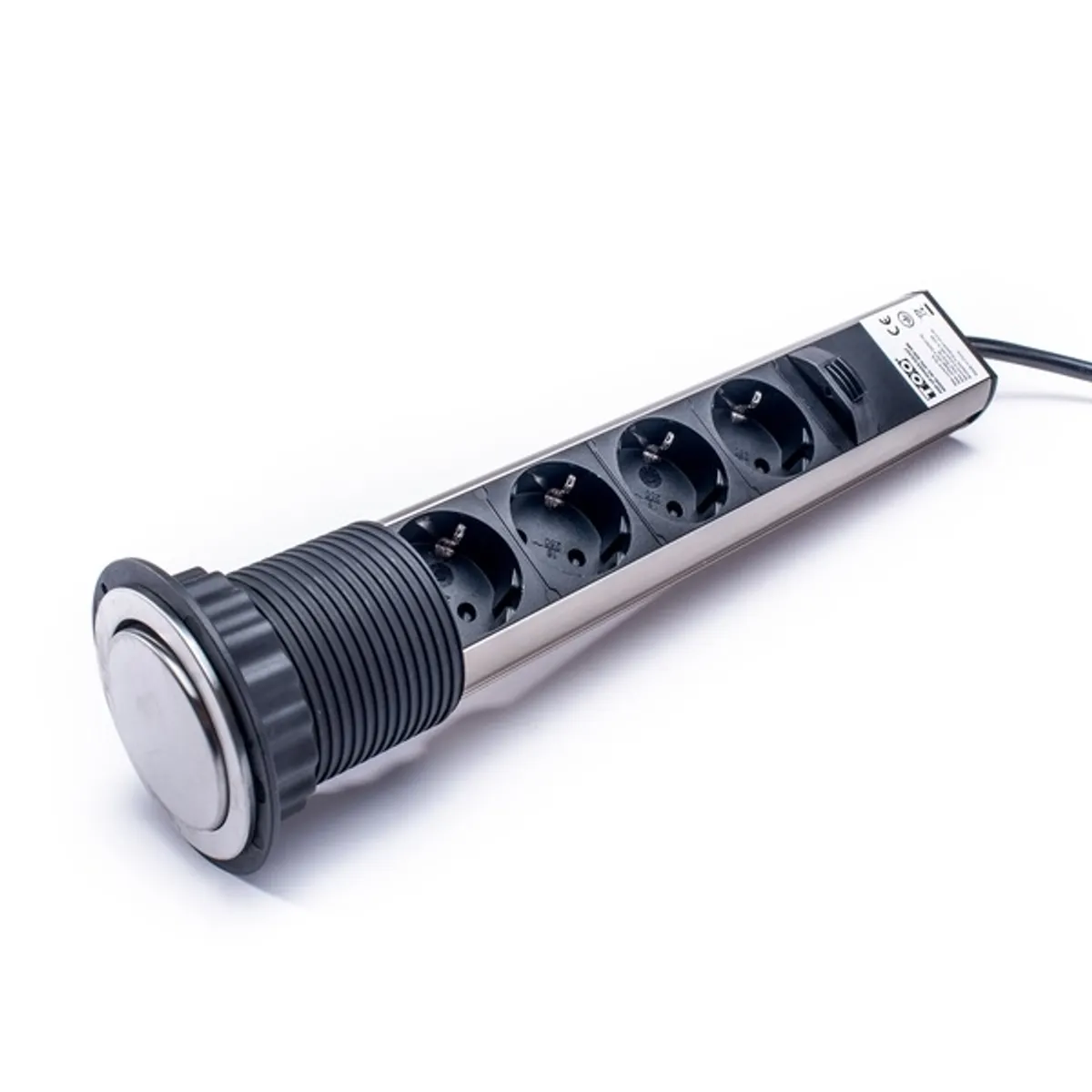 TOO PPS-309-4BR IP20, 4x 2P+F, szálcsiszolt asztalba süllyeszthető elosztó #2