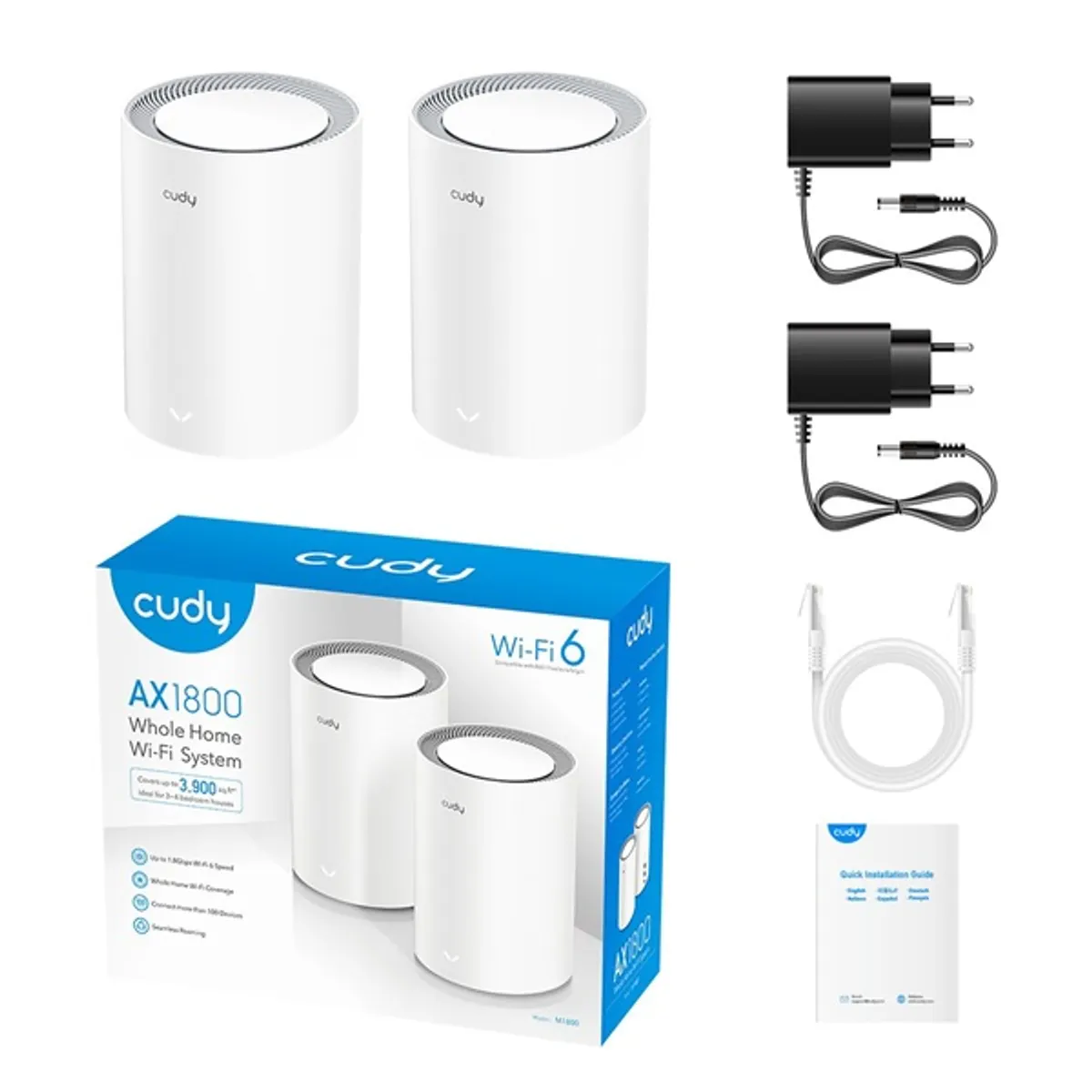 CUDY M1800(2-Pack) AX1800 WIFI 6 MESH fehér router (2db-os szett) #5