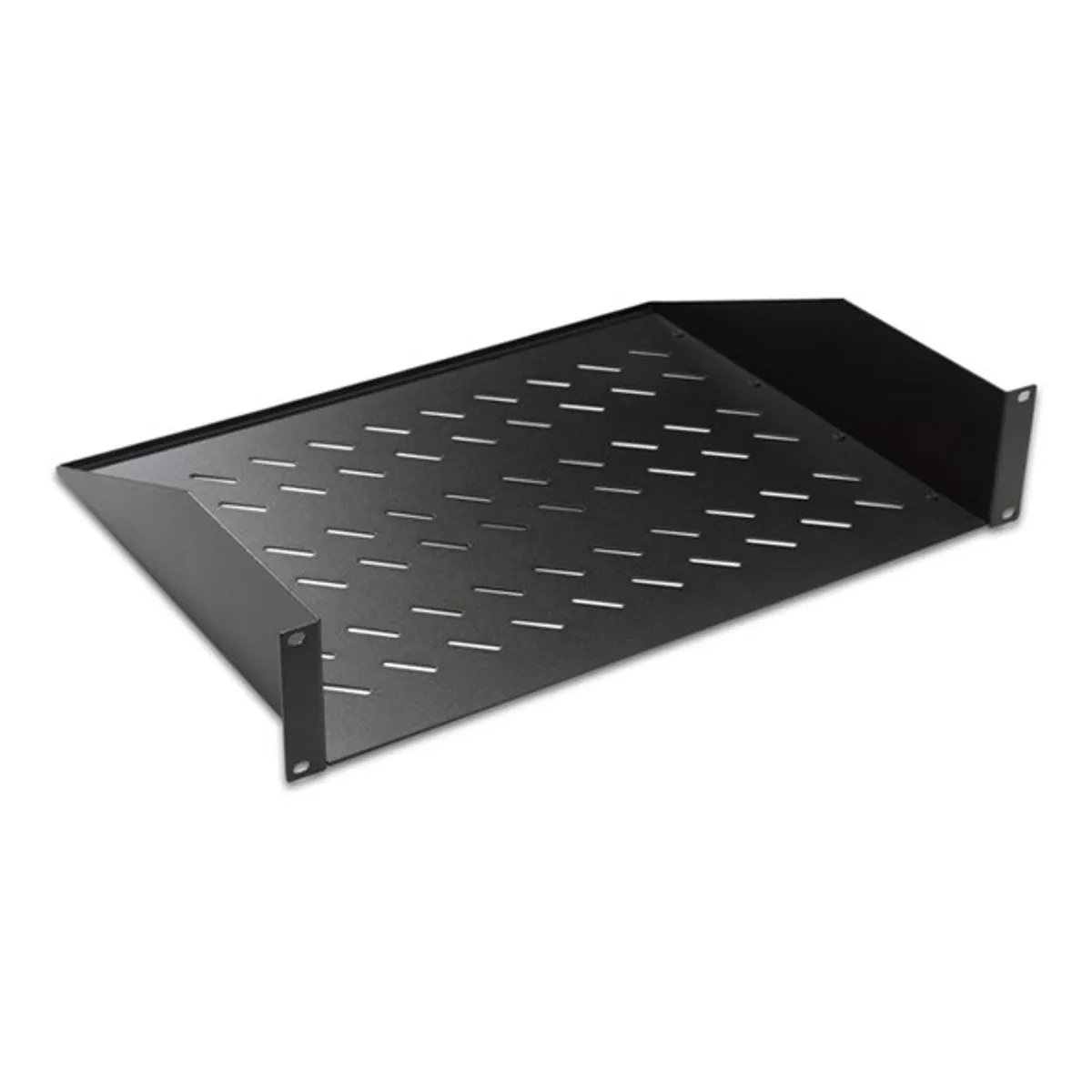 Lande LN-RAF-RMO-2U55-BL 19" 550 mm mély 2 ponton rögzíthető fekete tálca #1