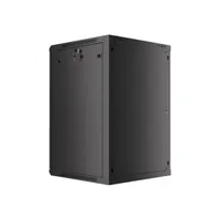Lanberg WF01-6618-10B 19" 18U SZÉL:600mm MÉLY:600mm MAG:907mm lapraszerelt üvegajtós fekete fali rack szekrény #8