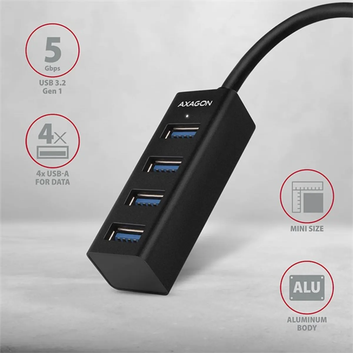 Axagon HUE-M1C 4 portos USB3.0 mini HUB #2